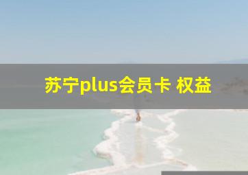 苏宁plus会员卡 权益